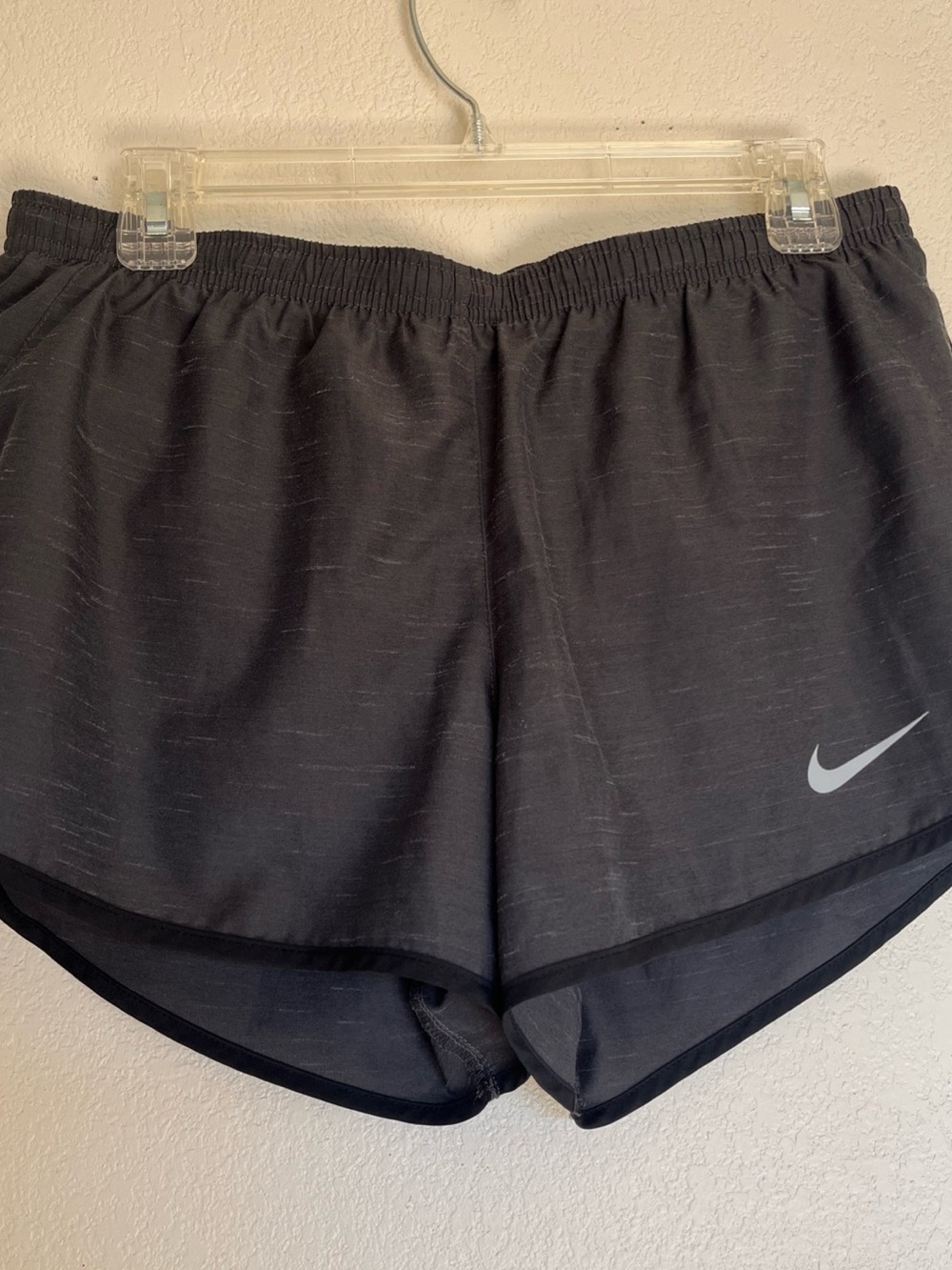Nike Black Athletic Running Shorts with Reflective Swoosh